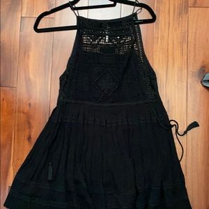 Free People Crochet High Neck Dress